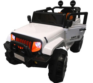 Samochodzik autko duży  Jeep 4x4 białymiękki fotel, napęd na 4 koła