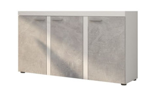 Komoda Rumba 3D nowoczesna pojemna do salonu biały + beton