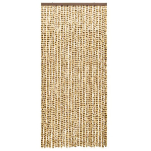 Zasłona przeciwko owadom, beż i brąz, 90x220 cm, szenil