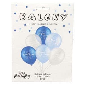 Balony 12" Chrzest Święty Niebieskie Opak 6szt