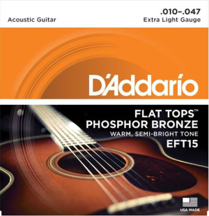 D'Addario EFT15 Flat struny do gitary akust 10-47