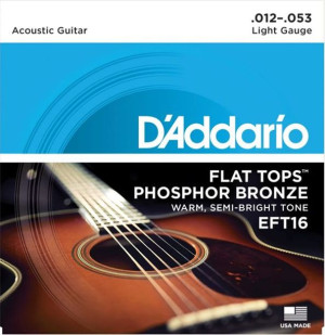 D'Addario EFT16 Flat struny do gitary akust 12-53