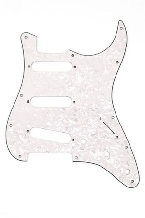 Fender 0992140000 Pickguard Strat White Moto SSS