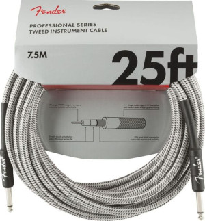Fender Professional 25 White TWD kabel instr 7,5m