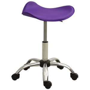 Taboret kosmetyczny, fioletowy, sztuczna skóra