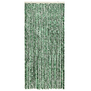 Zasłona przeciwko owadom, zieleń i biel, 90x220 cm, szenil