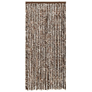 Zasłona przeciwko owadom, brąz i biel, 90x220 cm, szenil