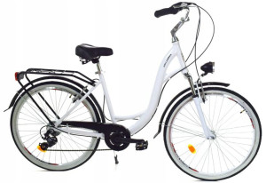 Rower Dallas City Alu 26" 7spd - biały z czarnym