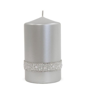 Pl Srebrny Świeca Crystal Opal Walec Średni Fi8