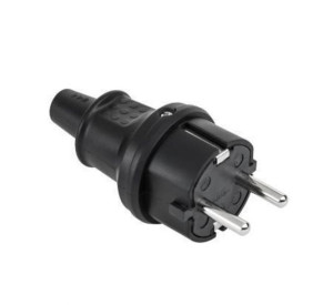 Wtyczka Typu Niemieckiego Urz3175 16A/250V- IP44 (gumowa czarna) 2237