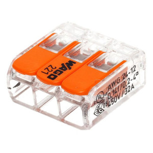 Złączka WAGO 221 uniwersalna linka drut3x0,2-4mm2 012326