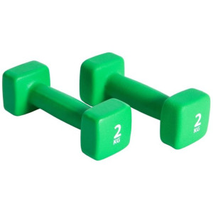Lumarko Zestaw hantli, 2 x 2 kg, neoprenowe, zielone