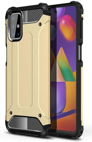 Hybrid Armor pancerne hybrydowe etui pokrowiec Samsung Galaxy M31s złoty