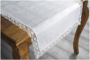 Obrus bieżnik teflonowany 50x100 Greno biały