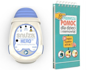 SNUZA HERO MD - przenośny monitor oddechu dla niemowląt z  Poradnikiem "Pie