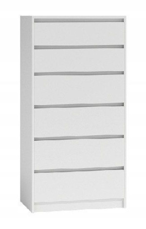 Komoda Do Sypialni Z 6 Szufladami Karo K6 Biała