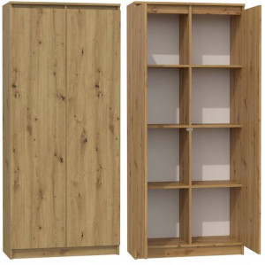 Regał 80cm 8 Półek Zamykany Rs-80 Hemn Dąb Artisan