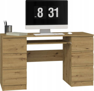 Biurko komputerowe KUBA dąb artisan 6 szuflad