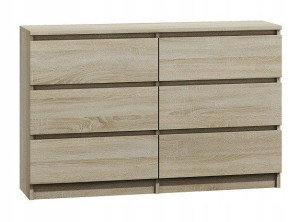 Komoda 120cm Szafka 6 Szuflad Malwa M6 Sonoma