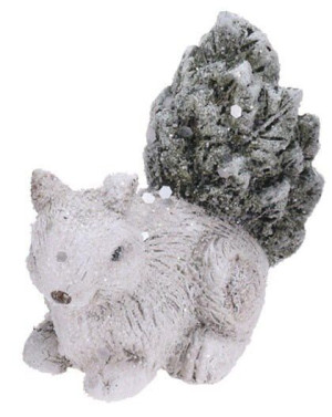 Figurka dekoracja Wiewiórka z brokatem 9cm