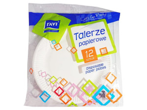 Talerze jednorazowe 23cm 12 szt