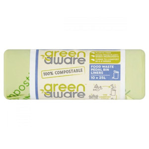 GreenAware, Kompostowalne worki na odpady spożywcze 25L, 10 szt.