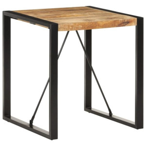 Stolik jadalniany, 70x70x75 cm, lite, surowe drewno mango