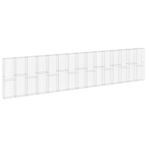 Murek gabionowy z pokrywami, galwanizowana stal, 900x30x200 cm