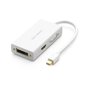 Adapter Mini DisplayPort do HDMI/VGA/DVI UGREEN MD114 (biały)