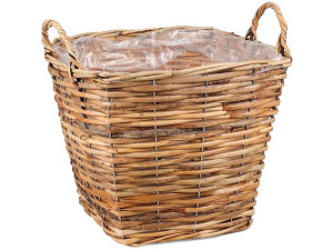 Koszyk rattanowy kwadratowy, uszy, folia GD 6112,5,3