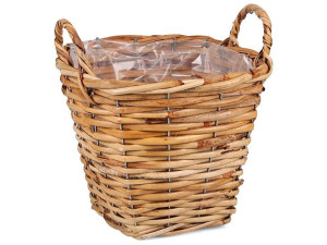 Koszyk rattanowy kwadratowy, uszy, folia GD 6112,5,2