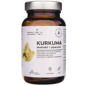 Aura Herbals Kurkuma ekstrakt + piperyna - 60 kapsułek