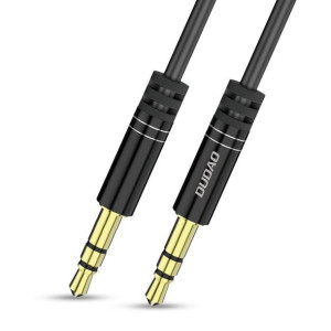 Sprężynowy kabel przewód AUX mini jack 3.5mm Dudao 150cm (czarny)