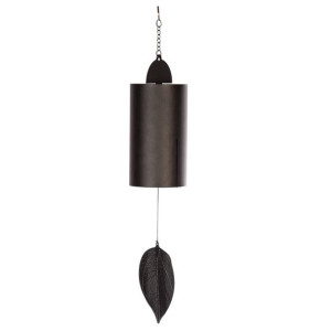 Esschert Design Dzwonek wietrzny, tuba, czarny