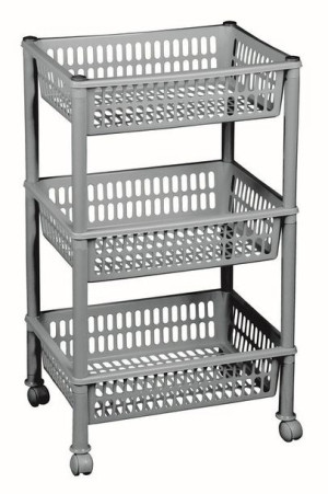 Regał szary Trolley Jumbo Eco 3-półkowy Organizer