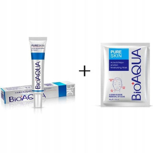 Bioaqua Pure Skin Krem Na Trądzik Wągry + Maseczka