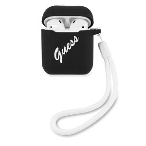 Etui Guess GUACA2LSVSBW Apple AirPods cover czarno biały/black white Silico