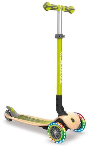 Hulajnoga 3-kołowa Globber Primo Foldable Wood Lights 436-106 Lime Green