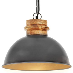Industrialna lampa wisząca, szara, okrągła, 32 cm, E27, mango