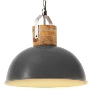 Industrialna lampa wisząca, szara, okrągła, 42 cm, E27, mango