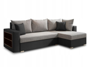 NAROŻNIK ROZKŁADANY Lord Lux z półką - SOFA łóżko