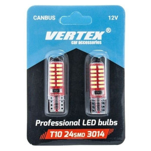 Żarówki LED AMIO W5W T10 24xSMD 3014 Silca (canbus)