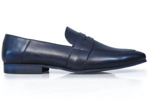 Granatowe wsuwane buty męskie - penny loafers T125 44