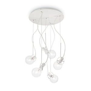 Lampa wisząca RADIO SP5 BIANCO biała 141138 Ideallux