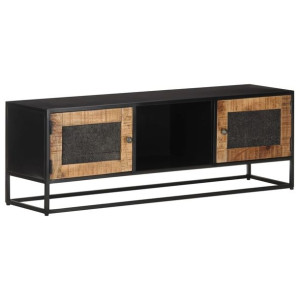 Szafka pod TV, 120x30x40 cm, surowe drewno mango