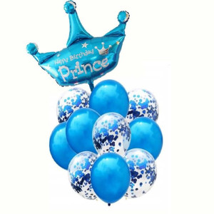 Zestaw Balony Happy Birthday Prince 11szt