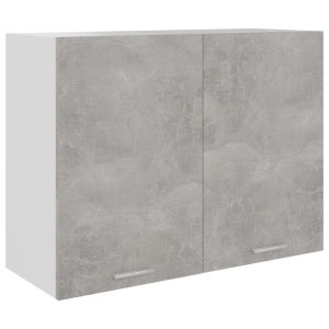 Szafka wisząca, szarość betonu, 80x31x60 cm, płyta wiórowa