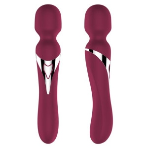 stymulator-silicone dual massager pulsator usb 7+7 function red wine