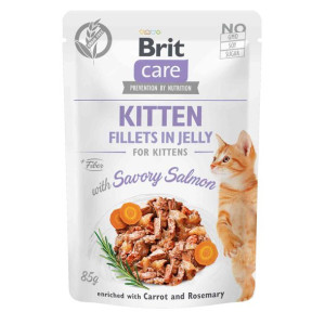 Brit Care Cat Savory Salmon Fillets in Jelly Kitten Karma Dla Kociąt 85 g