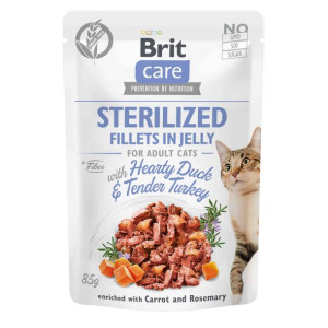 Brit Care Cat Hearty Duck Tender Turkey in Jelly Sterilized Kaczka Indyk W 